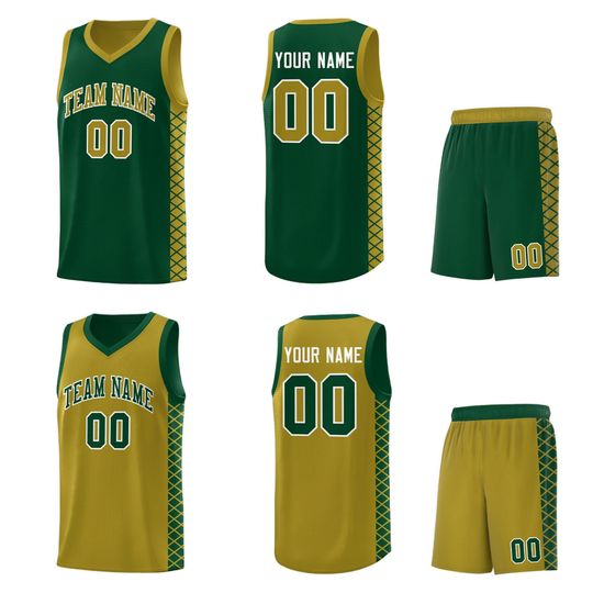 Discover Custom Reversible Basketball Jersey and Reversible Shorts Personalized Printed Suit For Men Youth Graduation Season