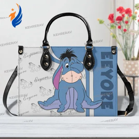 Discover Eeyore Leather Handbag: Custom Woman Bag for Eeyore Lovers –