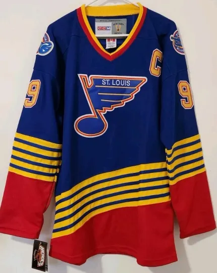 Discover Wayne Gretzky Throwback CCM Jersey St. Louis Blues Men's Hockey Jersey