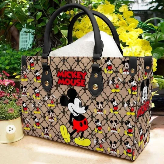 Discover Mickey Mouse Pattern Leather Handbag For Women