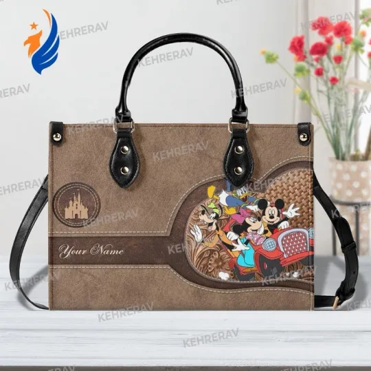 Discover Mickey and Friends Leather Handbag,Mickey Women Bags ,Mickey Lover’s Handb