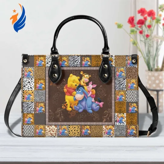 Discover Vintage Animal Skin Winnie the Pooh Leather Handbag