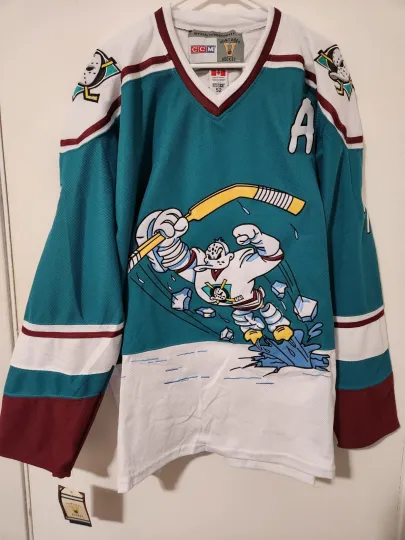 Discover Paul Kariya Throwback CCM Jersey Anaheim Mighty Ducks Men’s Hockey Jersey