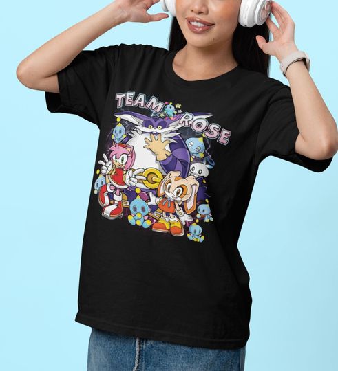 Discover Team Rose Graphic Tee | Retro Sonic the Hedgehog Fanart T-Shirt