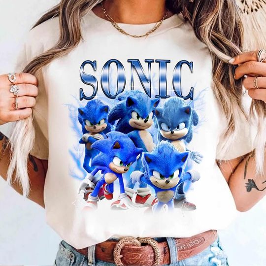 Discover Sonic the Hedgehog Graphic Tee Speed Meets Style Cool Sonic Print T-Shirt