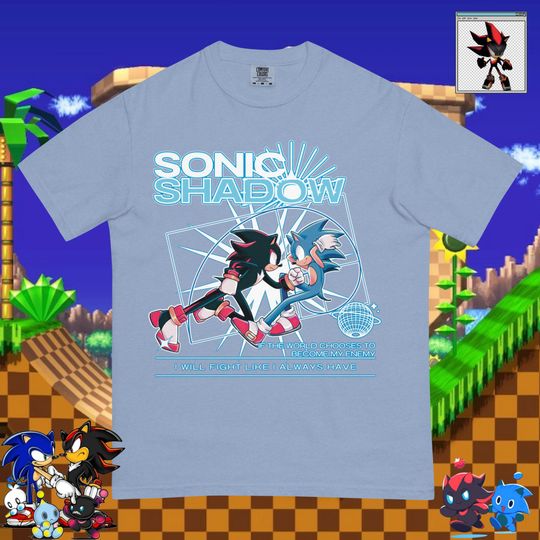 Sonic & Shadow the Hedgehog Shirt - Handmade Cotton Blend for Video Game Lovers