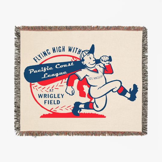 Discover Woven Blanket - Pacific Coast League Baseball - Wrigley Field - Los Angeles, Sports Blanket, Baseball Fan Gift, Stadium Blanket, Home Decor,