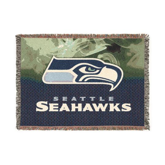 Seattle Seahawks Woven Blanket | football Team Throw, Game Day Decor