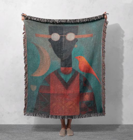 Discover Black Art Woven Blanket , African American Throw, Art Lover Gift Tapestry, Cubism Decor Woven Blanket, Gift For Black Woman Decor