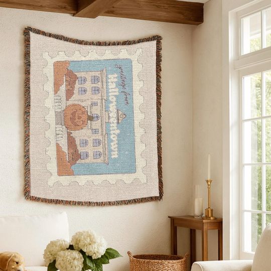 Disney HalloweenTown Woven Blanket, Spooky Season Decor