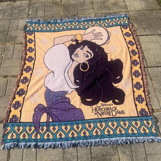 Discover Rare Vintage The Hunchback of ND Woven Tapestry Blanket