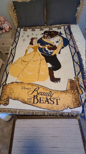 Discover Beauty and the Beast Ball Scene Disney World Throw Blanket.