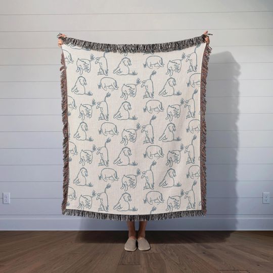 Discover Custom Eeyore Baby Woven Blanket Tapestry - Vintage Classic Winnie-the-Pooh Gift - Personalized Baby Shower Keepsake with Name