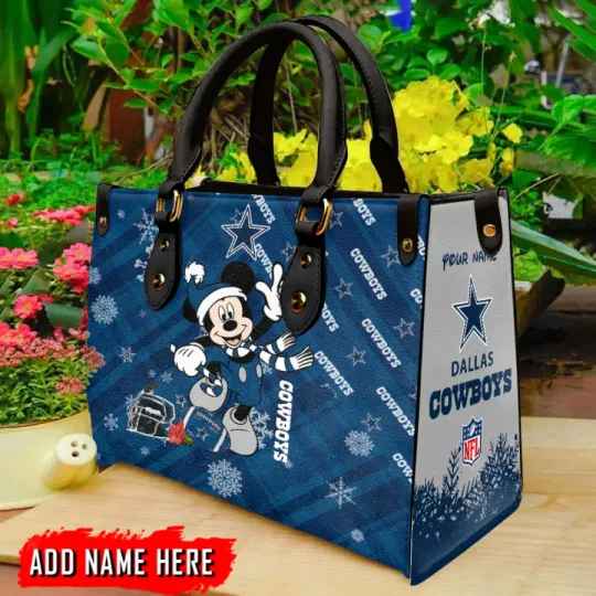 Dallas Cowboyss Personalized Christmas Leather Hand Bag BBLTHB469