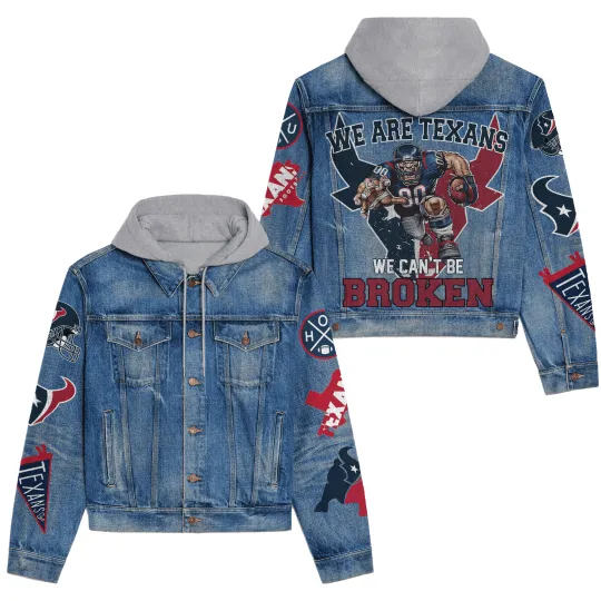 Discover Houston Texanss Premium Hooded Denim Jacket New Collection AZBTHDJ000141