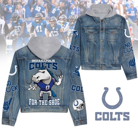 Indianapolis Coltss Premium Hooded Denim Jacket New Collection AZBTHDJ000199