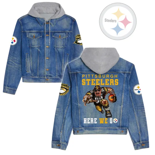 Pittsburgh Steelerss Premium Hooded Denim Jacket New Collection AZBTHDJ000209