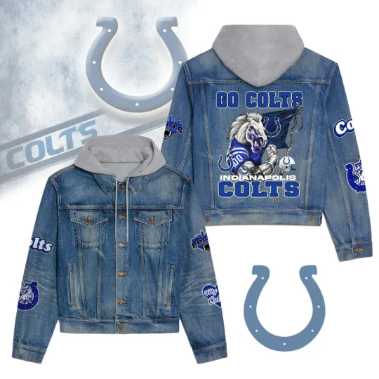 Indianapolis Coltss Premium Hooded Denim Jacket New Collection AZBTHDJ000185