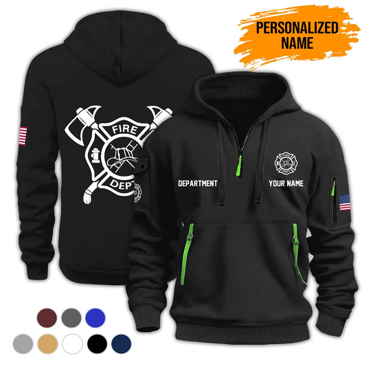 Discover Personalized Name Love Firefighter Quarter Zip Hoodie