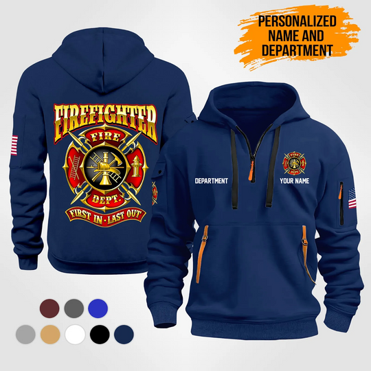 Discover Personalized Name Love Firefighter Quarter Zip Hoodie