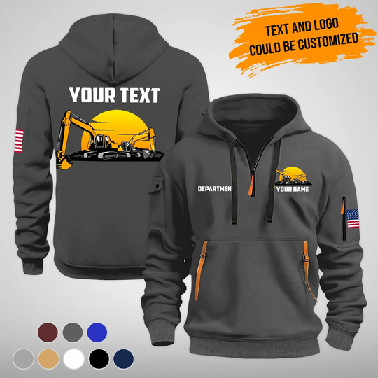 Discover Personalized Heavy Equipment 2D Quarter Zip Hoodie