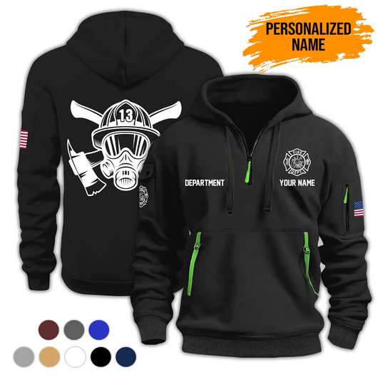 Discover Personalized Name Love Firefighter Quarter Zip Hoodie
