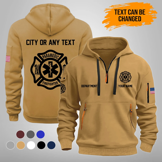 Discover Firefighter Paramedic Quarter Zip Hoodie