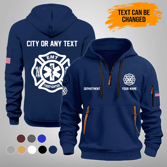 Discover Firefighter EMT Quarter Zip Hoodie