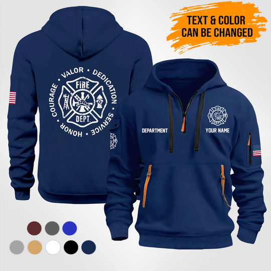 Discover Personalized Name Love Firefighter Quarter Zip Hoodie