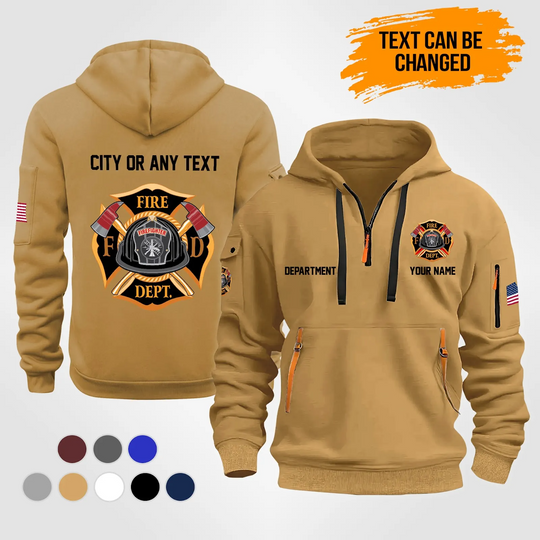 Discover Personalized Name Proud Firefighter Quarter Zip Hoodie