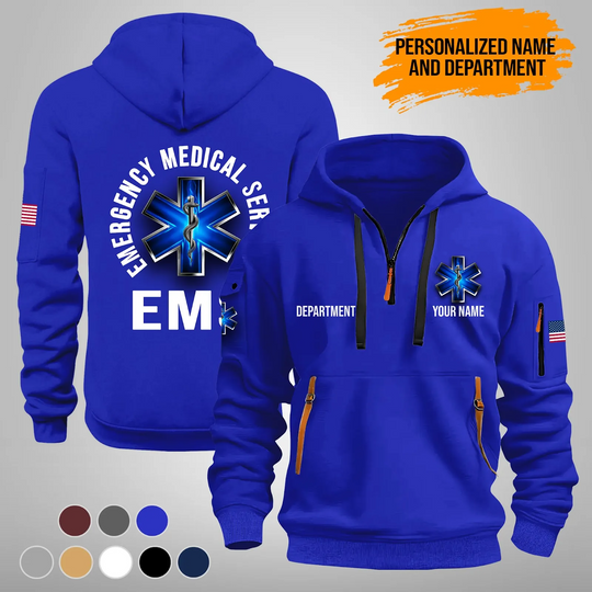 Personalized Name Love EMS Quarter Zip Hoodie