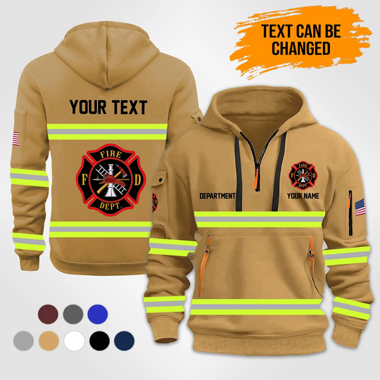 Personalized Love Firefighter Quarter Zip Hoodie