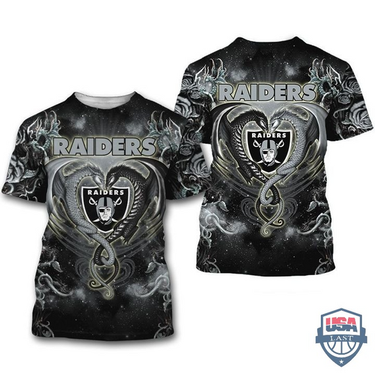 Las Vegas Raiders Dragon football 3D T-Shirt