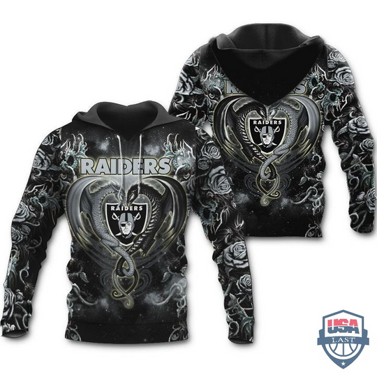 Las Vegas Raiders Dragon football 3D Hoodie