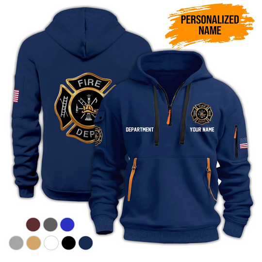 Discover Personalized Name Love Firefighter Quarter Zip Hoodie