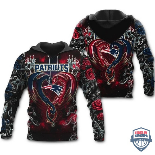 Discover New England Patriots Dragon football 3D Hoodie