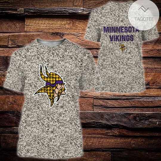Minnesota Vikings Plaid Flannel All Over Print T-Shirt