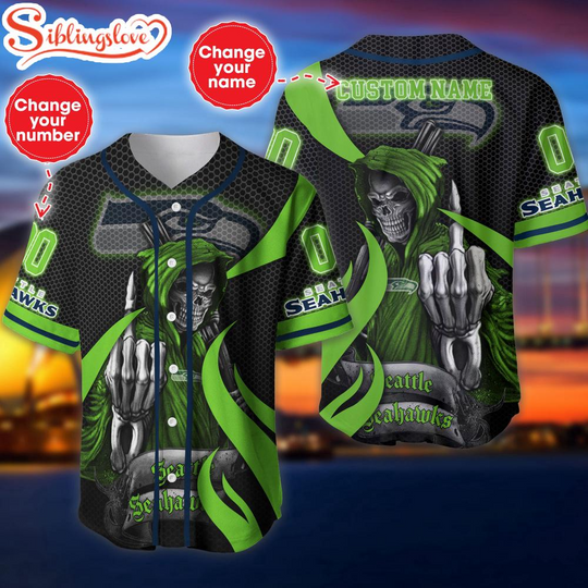 Custom Name And Number Seattle Seahawks football Football Team Baseball Jersey For Fans