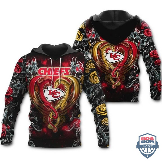 Discover Kansas City Chiefs Dragon football 3D Hoodie