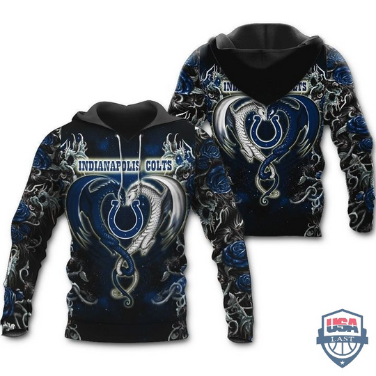 Indianapolis Colts Dragon football 3D Hoodie