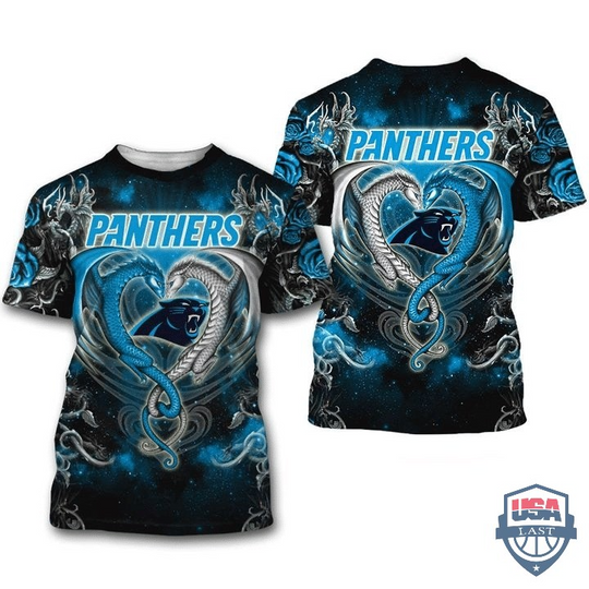 Carolina Panthers Dragon football 3D T-Shirt