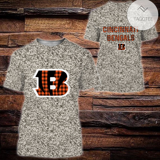 Cincinnati Bengals Plaid Flannel All Over Print T-Shirt