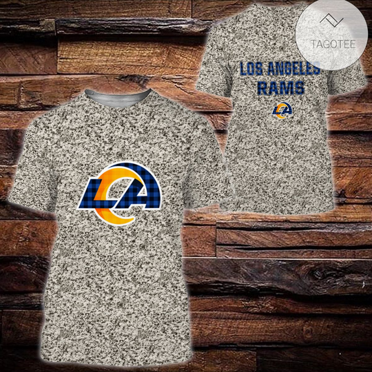 Los Angeles Rams Plaid Flannel All Over Print T-Shirt