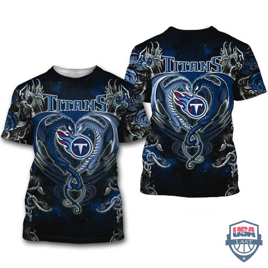 Discover Tennessee Titans Dragon football 3D T-Shirt