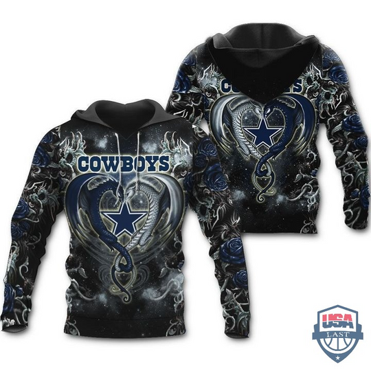 Dallas Cowboys Dragon football 3D Hoodie