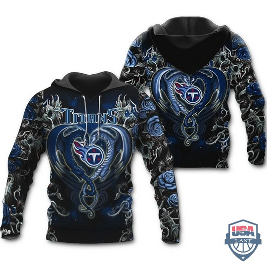 Discover Tennessee Titans Dragon football 3D Hoodie