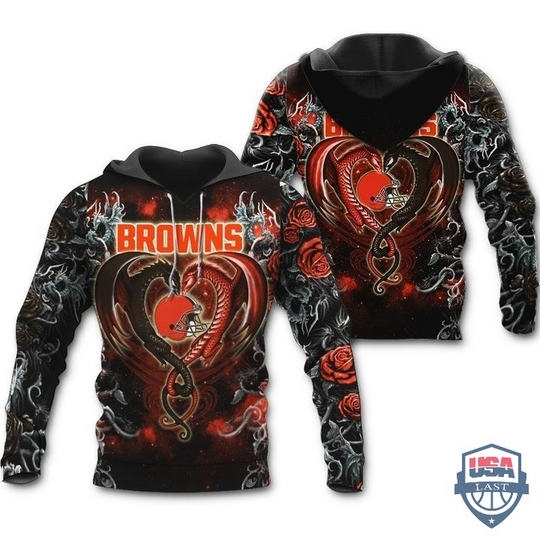 Cleveland Browns Dragon football 3D Hoodie
