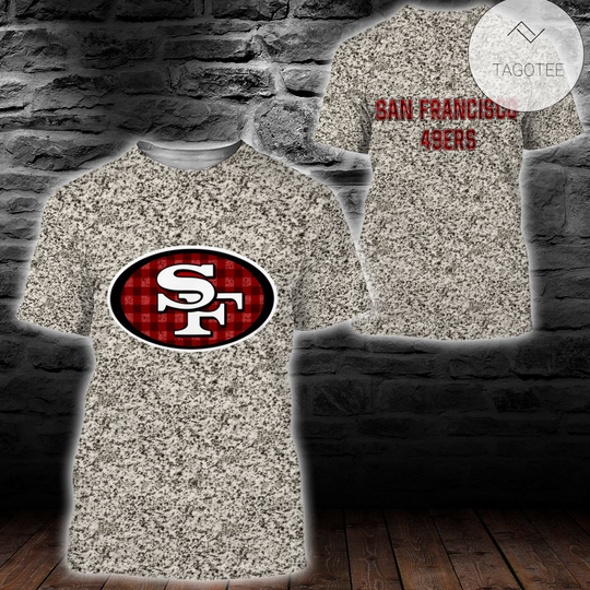 San Francisco 49Ers Plaid Flannelall Over Print T-Shirt