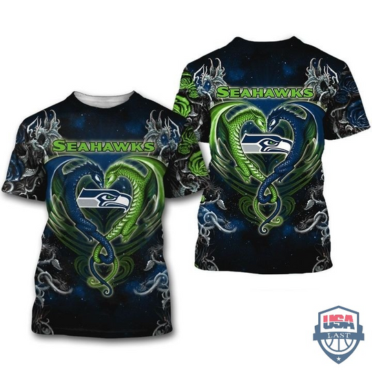 Discover Seattle Seahawks Dragon football 3D T-Shirt
