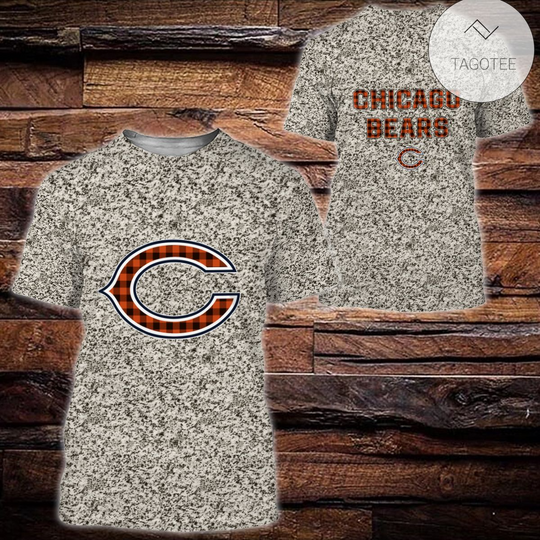 Chicago Bears Plaid Flannel All Over Print T-Shirt